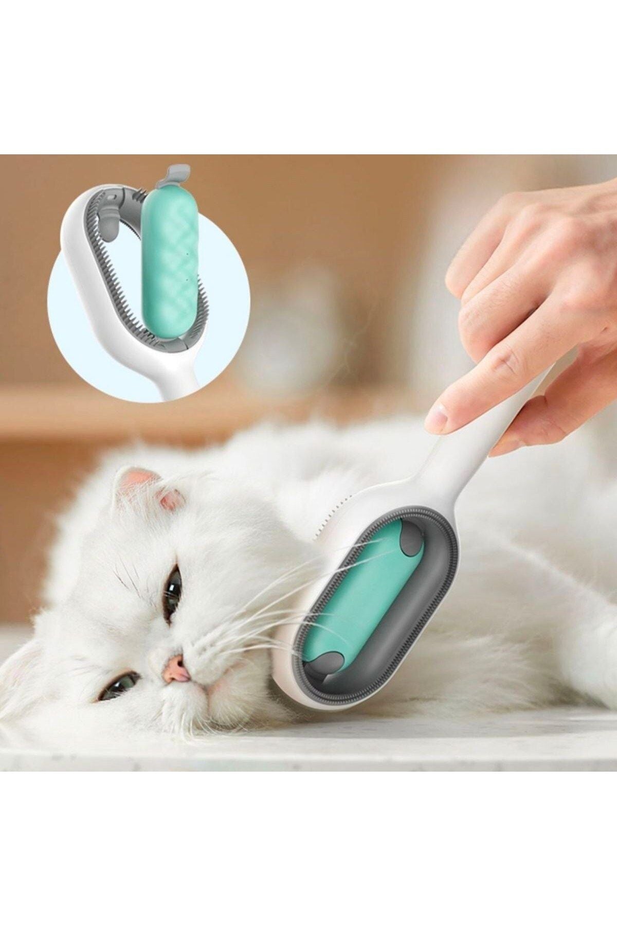 ® Evcil Hayvanlar İçin Çift Taraflı Pet Fırçası Nemli Tüy Tarama Tarağı