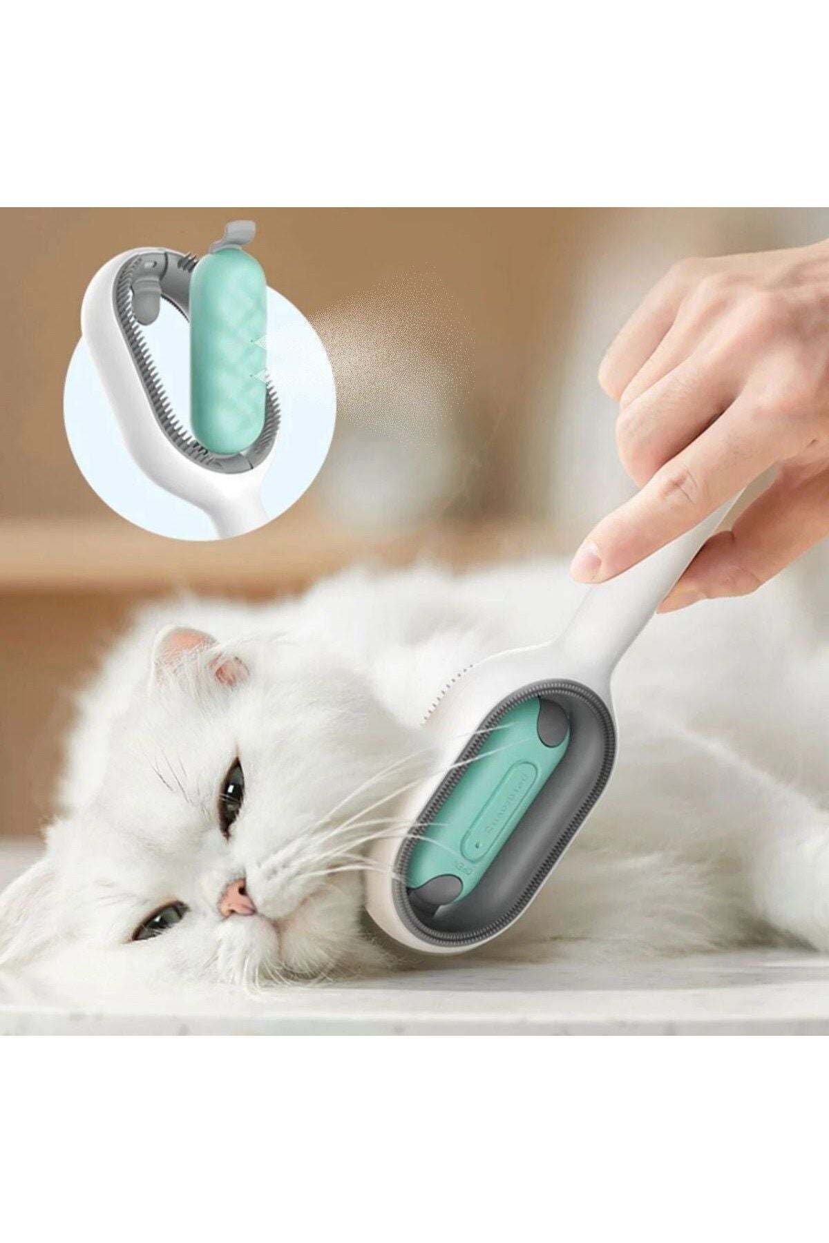 ® Su Hazneli Kedi ve Köpek Tüyü Toplamama Fırçası Su Hazneli Pet Tarağı
