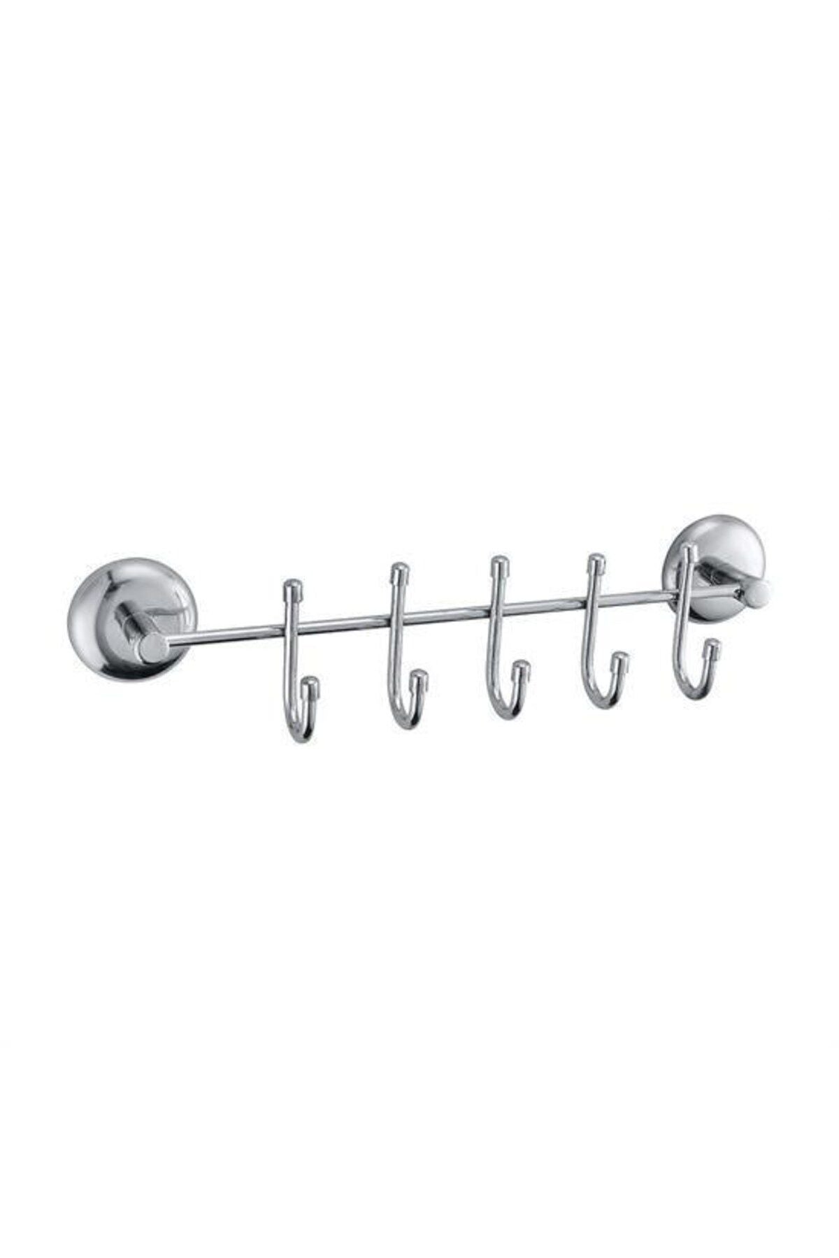 ® 5 Kancalı Dekoratif Askılık Mutfak Banyo Duvar Yüzeyi Askısı